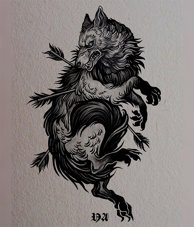 Wolf Tattoo by Naphulaa