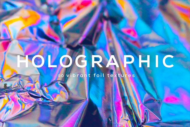 90 Holographic Crumpled Foil Textures