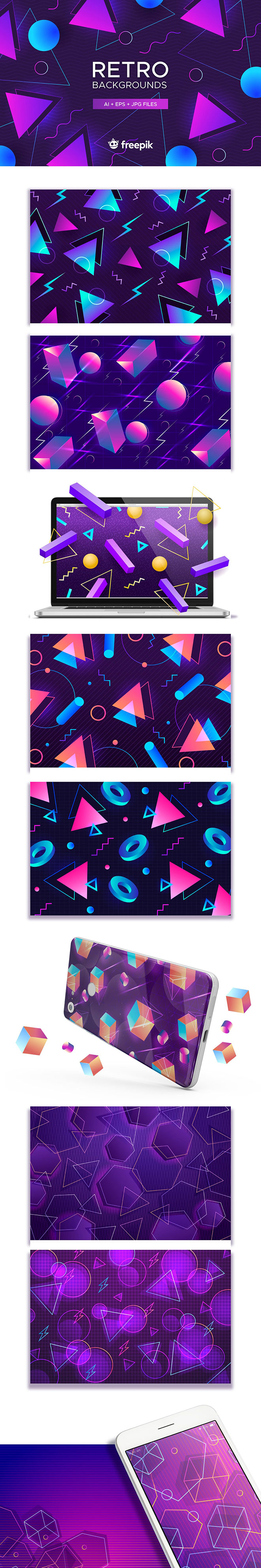 10 Retro Abstract Backgrounds for Premium Members