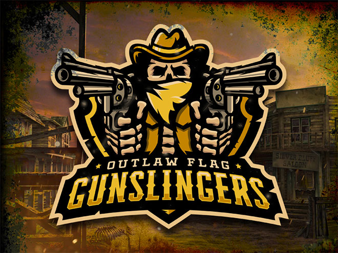 Outlaw Flag Gunslingers Logo by Midnight7Design