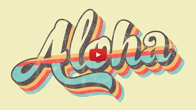 Retro Striped Text Effect Illustrator Tutorial (+ FREE Textures!)