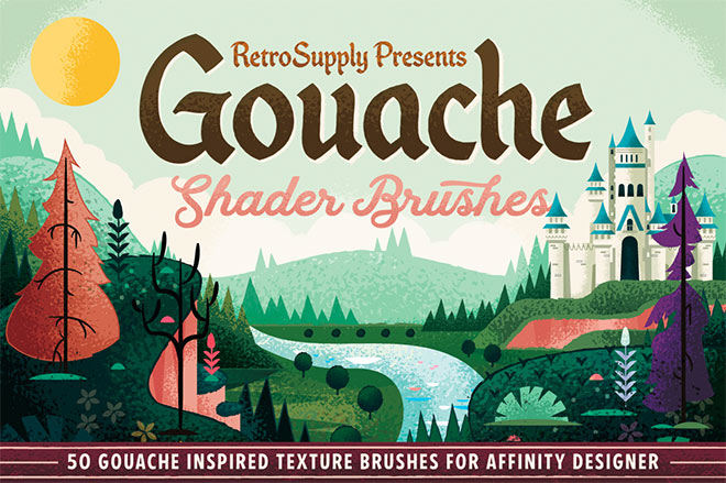 Gouache Shader Brushes for Affinity ($17)