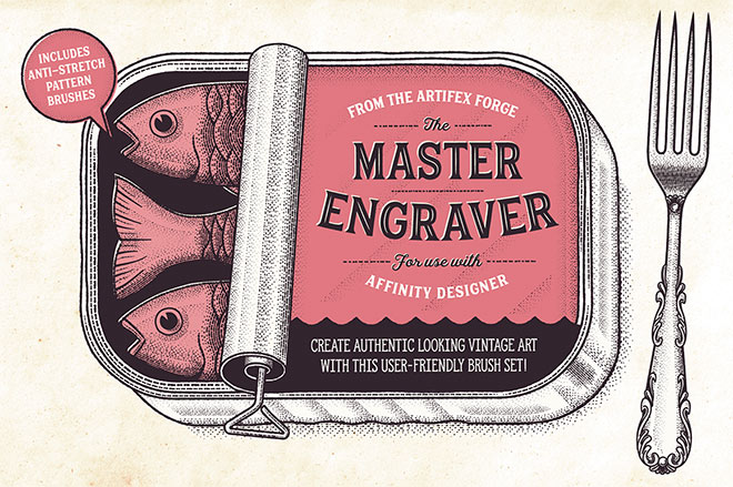 The Master Engraver Affinity Brushes ($20)