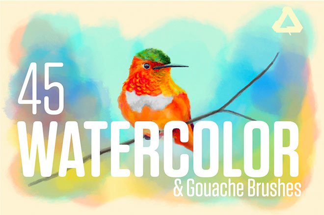 Watercolor & Gouache Brushes for Affinity Photo & Designer ($12)