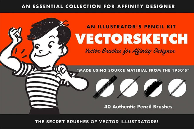 VectorSketch Charcoal Pencils for Affinity Designer ($19)