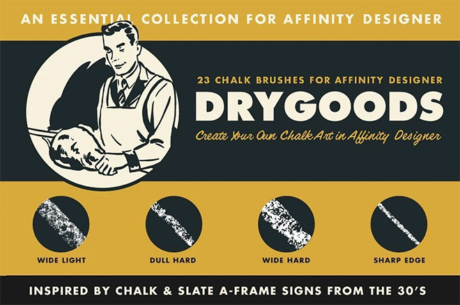 DryGoods Chalk Brushes for Affinity Designer ($19)