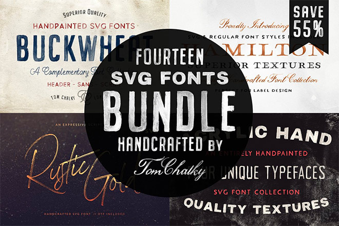 The Handcrafted SVG Font Bundle by Tom Chalky